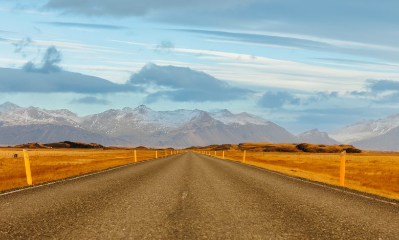 lonely road icelandic landscape