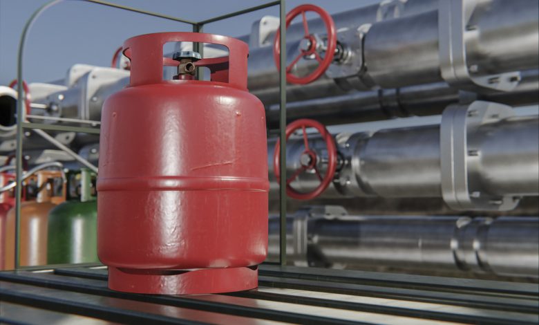 3d rendering gas cylinder